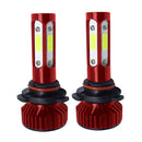 V4 9005 2 PCS DC9-36V 22W 2500LM 8000K Ice Blue Light IP68 Car LED Headlight Lamps(Red)