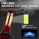 V4 9005 2 PCS DC9-36V 22W 2500LM 8000K Ice Blue Light IP68 Car LED Headlight Lamps(Red)