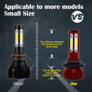 V4 9005 2 PCS DC9-36V 22W 2500LM 8000K Ice Blue Light IP68 Car LED Headlight Lamps(Red)