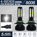 V4 9006 2 PCS DC9-36V 22W 2500LM 6000K White Light IP68 Car LED Headlight Lamps(Black)