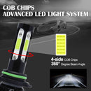 V4 9006 2 PCS DC9-36V 22W 2500LM 6000K White Light IP68 Car LED Headlight Lamps(Black)