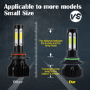 V4 9006 2 PCS DC9-36V 22W 2500LM 6000K White Light IP68 Car LED Headlight Lamps(Black)