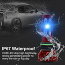 V4 9006 2 PCS DC9-36V 22W 2500LM 8000K Ice Blue Light IP68 Car LED Headlight Lamps(Red)