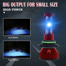 V4 9006 2 PCS DC9-36V 22W 2500LM 8000K Ice Blue Light IP68 Car LED Headlight Lamps(Red)