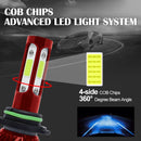 V4 9006 2 PCS DC9-36V 22W 2500LM 8000K Ice Blue Light IP68 Car LED Headlight Lamps(Red)