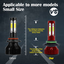 V4 9006 2 PCS DC9-36V 22W 2500LM 8000K Ice Blue Light IP68 Car LED Headlight Lamps(Red)