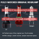 V4 9006 2 PCS DC9-36V 22W 2500LM 8000K Ice Blue Light IP68 Car LED Headlight Lamps(Red)