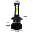 V4 H7 2 PCS DC9-36V 22W 2500LM 6000K White Light IP68 Car LED Headlight Lamps(Black)