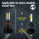 V4 H7 2 PCS DC9-36V 22W 2500LM 6000K White Light IP68 Car LED Headlight Lamps(Black)