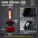 V4 H7 2 PCS DC9-36V 22W 2500LM 8000K Ice Blue Light IP68 Car LED Headlight Lamps(Red)