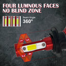 V4 H7 2 PCS DC9-36V 22W 2500LM 8000K Ice Blue Light IP68 Car LED Headlight Lamps(Red)