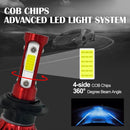 V4 H7 2 PCS DC9-36V 22W 2500LM 8000K Ice Blue Light IP68 Car LED Headlight Lamps(Red)