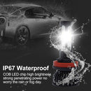 V4 H8 / H9 / H11 2 PCS DC9-36V 22W 2500LM 6000K White Light IP68 Car LED Headlight Lamps(Black)