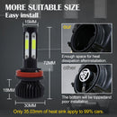 V4 H8 / H9 / H11 2 PCS DC9-36V 22W 2500LM 6000K White Light IP68 Car LED Headlight Lamps(Black)