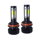 V4 H8 / H9 / H11 2 PCS DC9-36V 22W 2500LM 6000K White Light IP68 Car LED Headlight Lamps(Black)