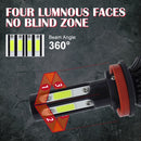 V4 H8 / H9 / H11 2 PCS DC9-36V 22W 2500LM 6000K White Light IP68 Car LED Headlight Lamps(Black)