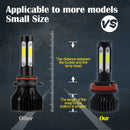 V4 H8 / H9 / H11 2 PCS DC9-36V 22W 2500LM 6000K White Light IP68 Car LED Headlight Lamps(Black)