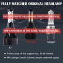 V4 H8 / H9 / H11 2 PCS DC9-36V 22W 2500LM 6000K White Light IP68 Car LED Headlight Lamps(Black)