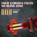 V4 H8 / H9 / H11 2 PCS DC9-36V 22W 2500LM 8000K Ice Blue Light IP68 Car LED Headlight Lamps(Red)