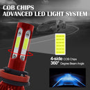 V4 H8 / H9 / H11 2 PCS DC9-36V 22W 2500LM 8000K Ice Blue Light IP68 Car LED Headlight Lamps(Red)