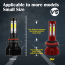 V4 H8 / H9 / H11 2 PCS DC9-36V 22W 2500LM 8000K Ice Blue Light IP68 Car LED Headlight Lamps(Red)