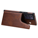Shockproof Calf Texture Protective Case with Holder & Card Slots & Frame For Samsung Galaxy Note20 Ultra(Coffee)