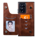 Shockproof Calf Texture Protective Case with Holder & Card Slots & Frame For Samsung Galaxy Note20 Ultra(Coffee)