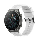 For Huawei Watch GT 2 Pro Silicone Watch Band with Black Steel Buckle(White)