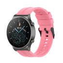 For Huawei Watch GT 2 Pro Silicone Watch Band with Black Steel Buckle(Pink)
