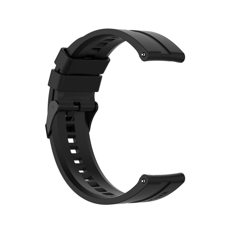For Huawei Watch GT 2 Pro Silicone Watch Band with Black Steel Buckle(Black)