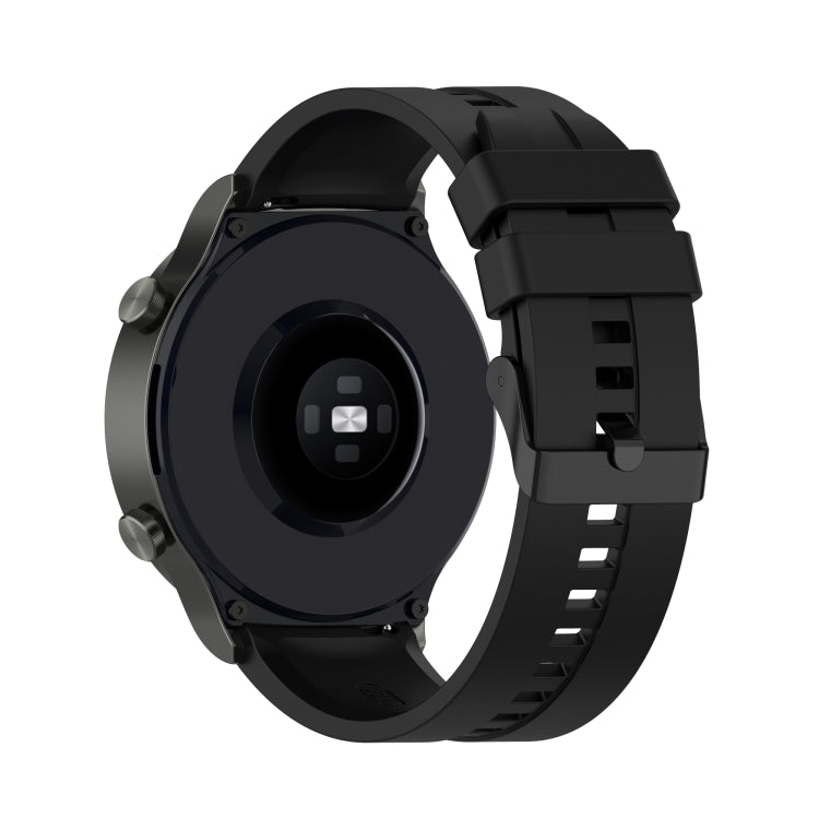 For Huawei Watch GT 2 Pro Silicone Watch Band with Black Steel Buckle(Black)