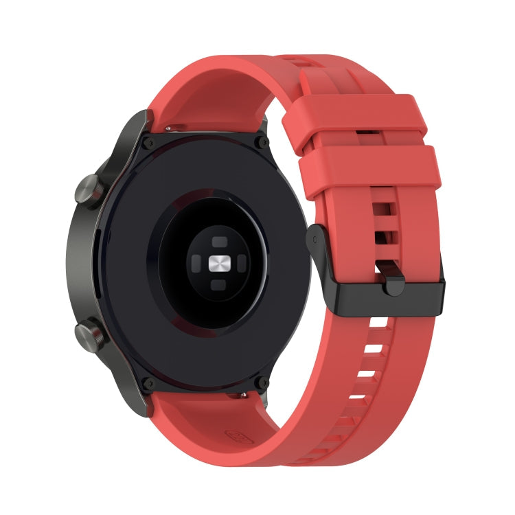 For Huawei Watch GT 2 Pro Silicone Watch Band with Black Steel Buckle(Red)