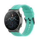 For Huawei Watch GT 2 Pro Silicone Watch Band with Black Steel Buckle(Aurora Blue)