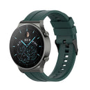 For Huawei Watch GT 2 Pro Silicone Watch Band with Black Steel Buckle(Dark Green)