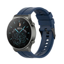 For Huawei Watch GT 2 Pro Silicone Watch Band with Black Steel Buckle(Dark Blue)