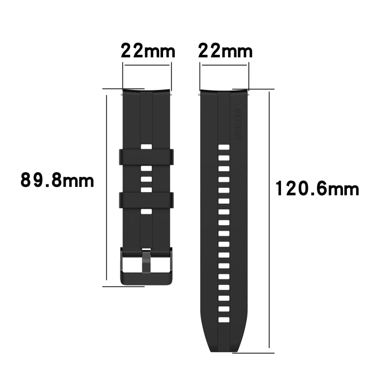 For Huawei Watch GT 2 Pro Silicone Watch Band with Black Steel Buckle(Black)