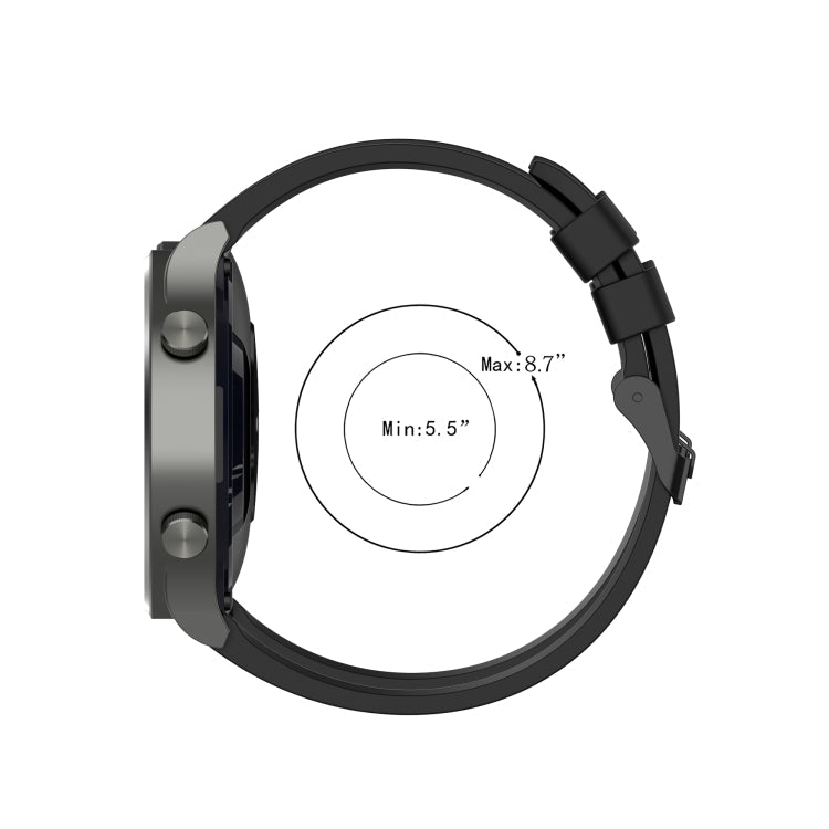 For Huawei Watch GT 2 Pro Silicone Watch Band with Black Steel Buckle(Black)