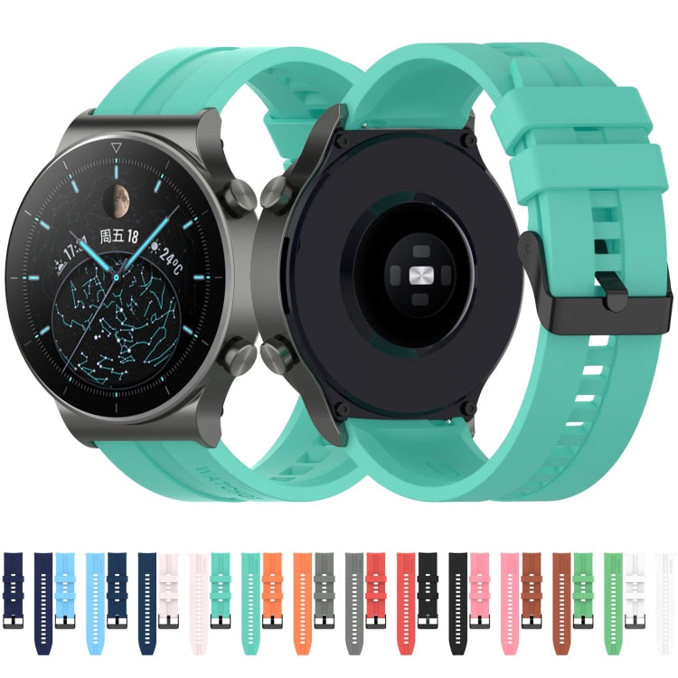 For Huawei Watch GT 2 Pro Silicone Watch Band with Black Steel Buckle(Black)