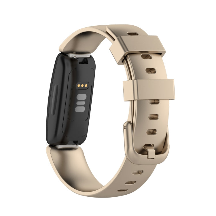 For Fitbit Inspire 2 TPE Watch Band, Size:S(Champagne Gold)