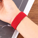 Single-turn Nylon Woven Watch Band For Apple Watch Series 7 45mm / 6 & SE & 5 & 4 44mm / 3 & 2 & 1 42mm, Size:S(Red)