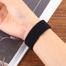 Single-turn Nylon Woven Watch Band For Apple Watch Series 7 45mm / 6 & SE & 5 & 4 44mm / 3 & 2 & 1 42mm, Size:L(Black)