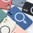 For iPhone 12 Silicone Full Coverage Shockproof Magsafe Case(White)