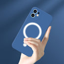 For iPhone 12 Silicone Full Coverage Shockproof Magsafe Case(White)