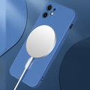 For iPhone 12 Silicone Full Coverage Shockproof Magsafe Case(White)