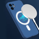 For iPhone 12 Silicone Full Coverage Shockproof Magsafe Case(White)