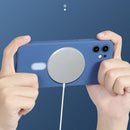 For iPhone 12 Silicone Full Coverage Shockproof Magsafe Case(White)