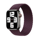 Nylon Single-turn Braided Watch Band For Apple Watch Series 7 45mm / 6 & SE & 5 & 4 44mm / 3 & 2 & 1 42mm, Length:M 155mm(Crimson Cherry)