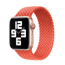 Nylon Single-turn Braided Watch Band For Apple Watch Ultra 49mm / Series 8&7 45mm / SE 2&6&SE&5&4 44mm / 3&2&1 42mm, Length:M 155mm (Electric Orange)