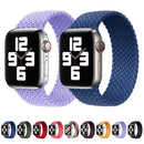 Nylon Single-turn Braided Watch Band For Apple Watch Series 7 45mm / 6 & SE & 5 & 4 44mm / 3 & 2 & 1 42mm, Length:M 155mm(Rainbow Color)