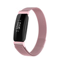 For Fitbit Inspire 2 Milanese Watch Band, Size:S(Rose Pink)